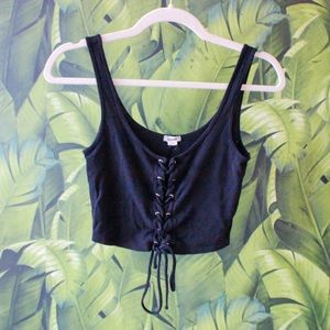Garage Lace Tie Crop Top